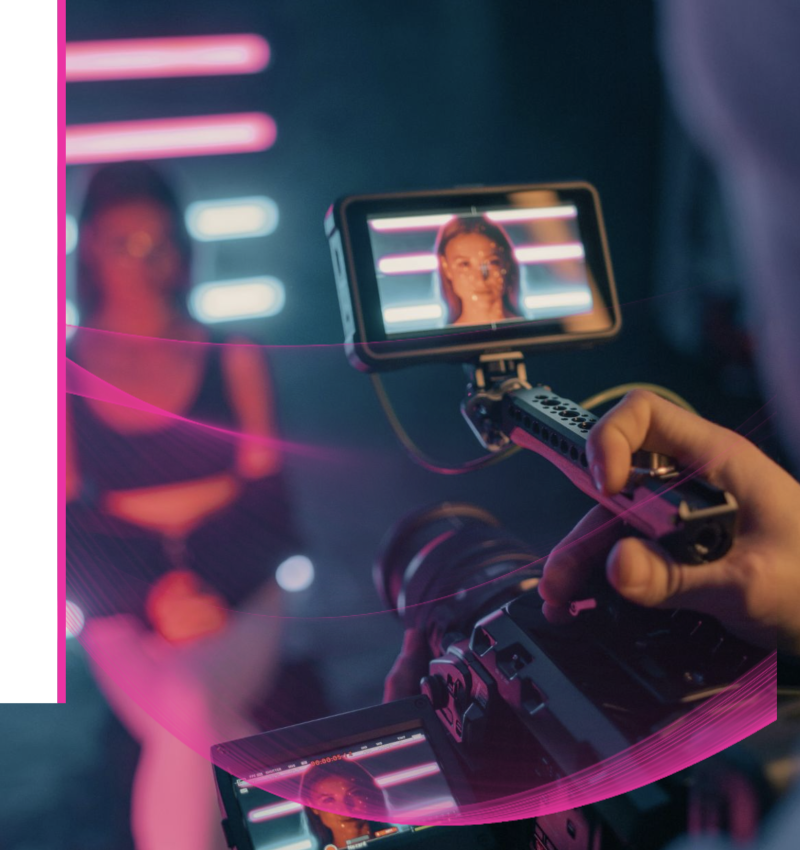 Woman in front of camera